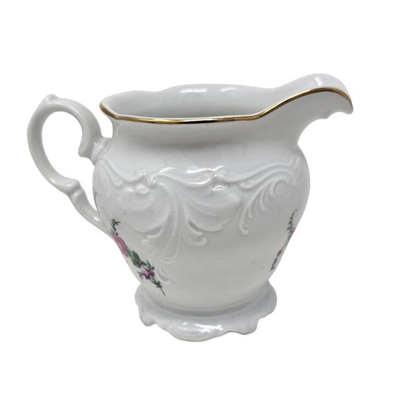 Vintage Wawel Royal Vienna Collection Sugar Bowl with Lid & Creamer White Floral - Picture 13 of 16